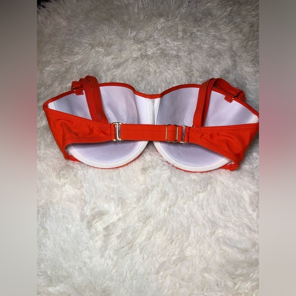 🍊VENUS Bright Orange Underwire Swim Top size 32D🍊 - Picture 3 of 11